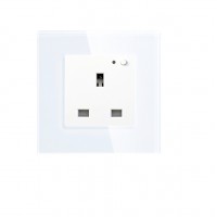 Glass panel UK standard voice control wifi smart wall socket works with echo and google home