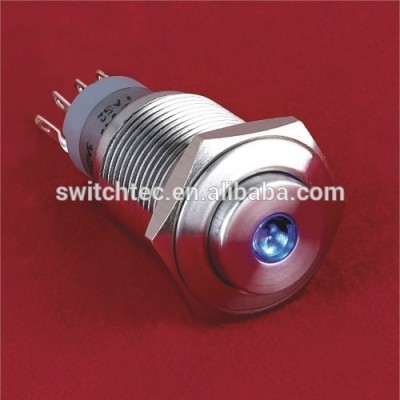 Switchtec LED Indicator CE RoHS IP67 19mm Water-proof illuminated pushbutton indicator switch/